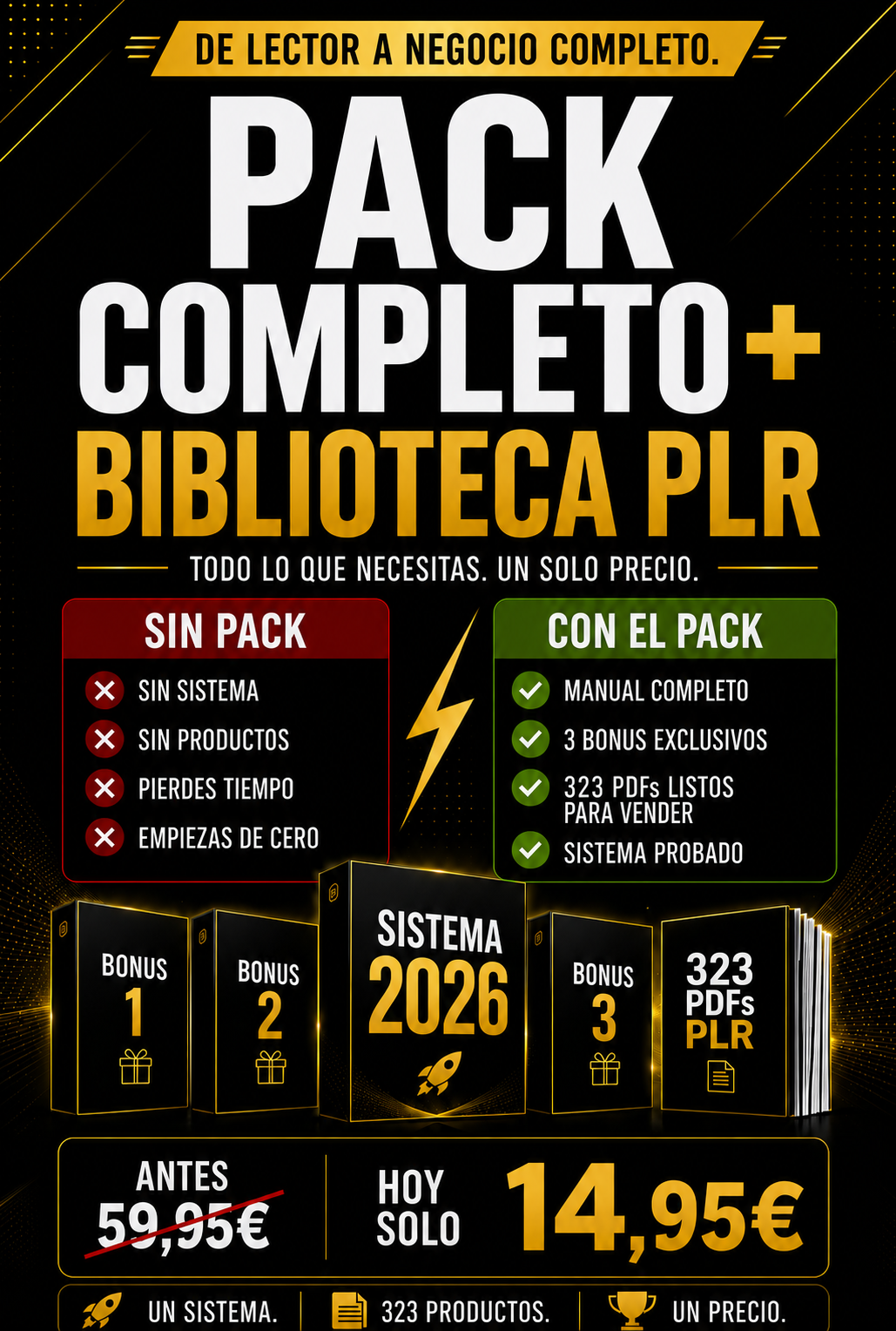 Pack Completo + Biblioteca PLR — 323 PDFs Listos para Vender